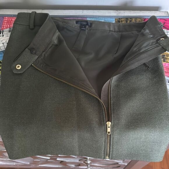J. Crew Green Wool Mini Pencil Skirt sz 6 - Picture 5 of 8